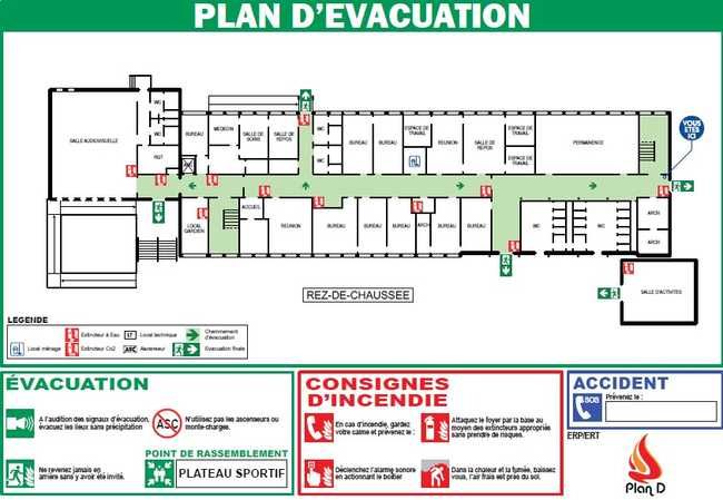 plan d'évacuation sécurité incendie